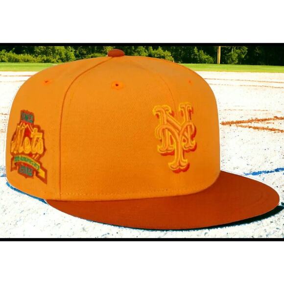 NY Mets New Era 59FIFTY MLB 40th Year Tennessee Orange 7 1/4 Fitted Hat Cap NEW